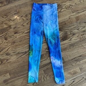 Blue Printed Workout Leggings - Brand Unknown